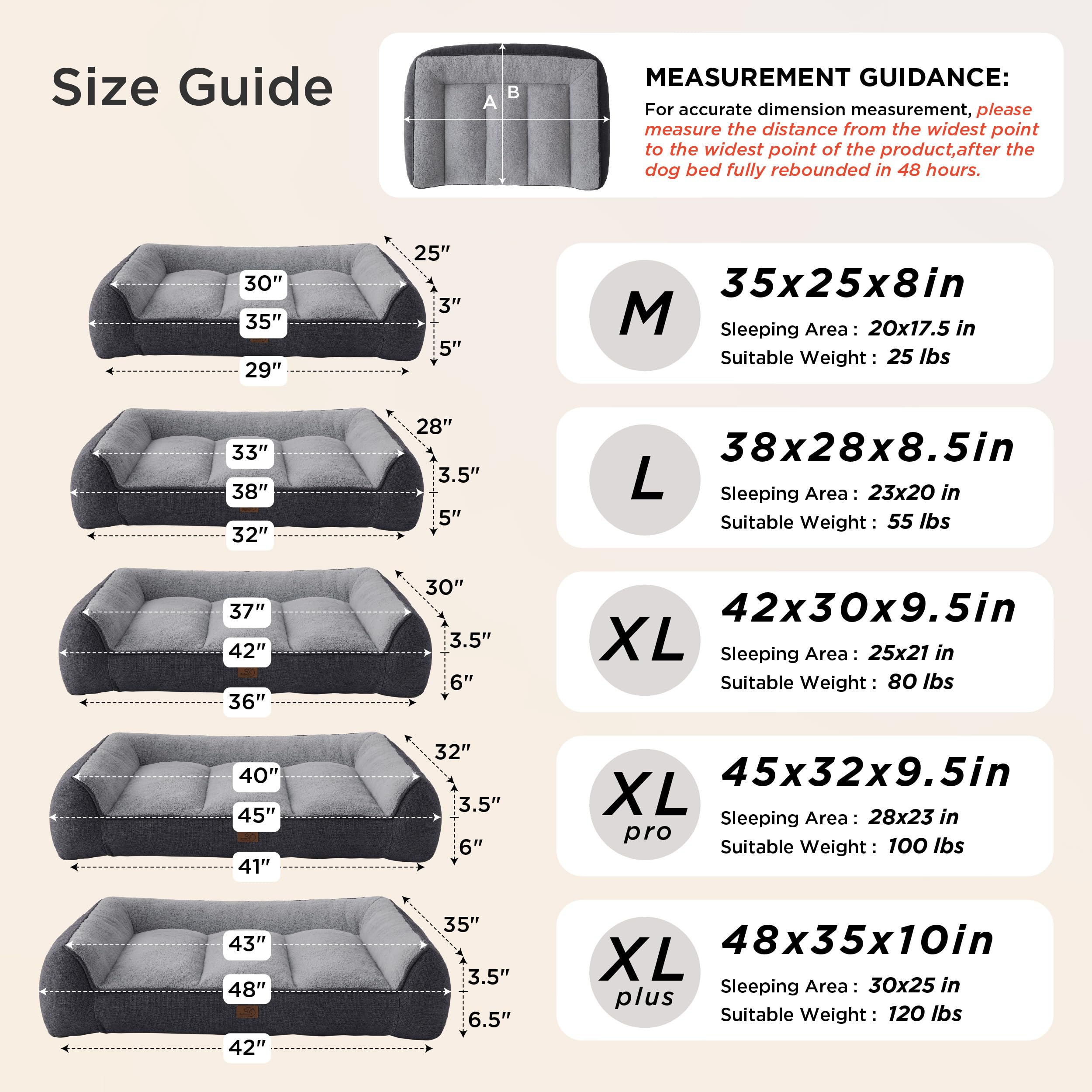 Bedsure SupportMax™ Extra Thick Orthopedic Dog Beds Large Sized Dog