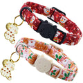 Elegant little tail 2 Pack Cat Collar- Christmas Cat Collars Breakaway with Bell Pendant Wedding Kitten Boy Girl Safety Adjustable 7-12 Inch Collar for Small Cats Puppy