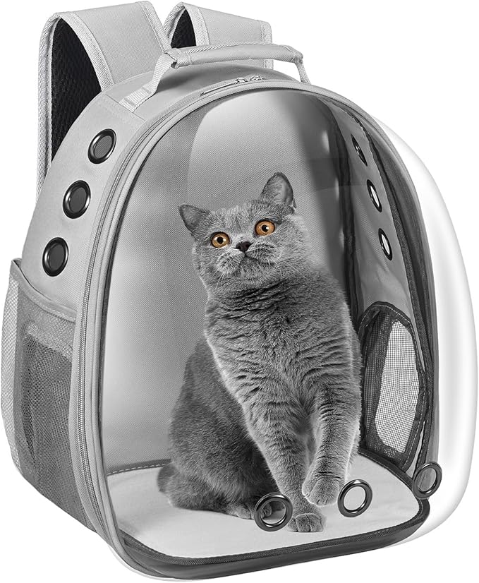 Cat Carrier Backpack, Pet Carrier Backpack Front Pack for Small Medium Cat Puppy Dog Carrier Backpack Bag Space Capsule, Airline-Approved Pet Carrier for Travel Hiking Walking Camping (Pink)