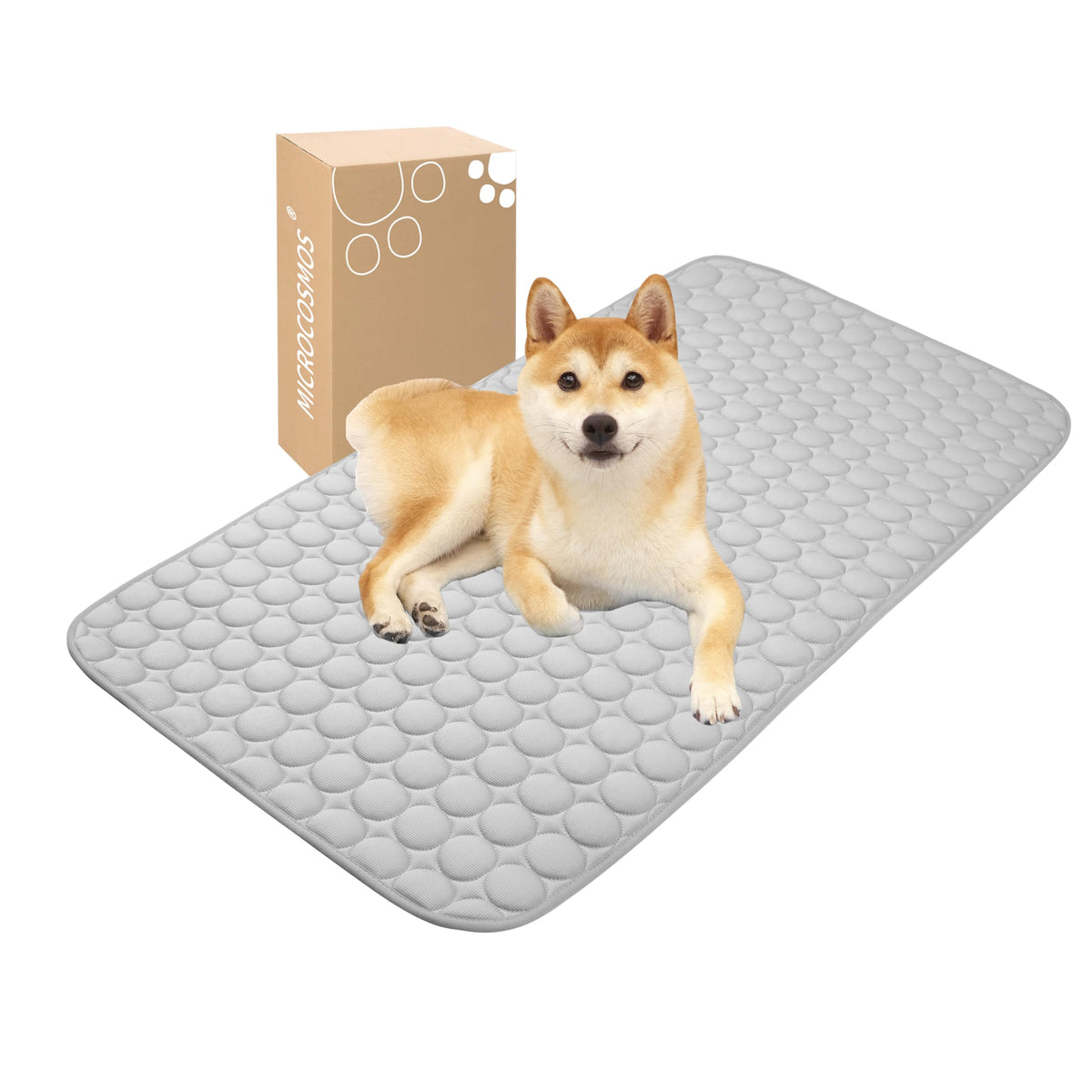 MICROCOSMOS Summer Cooling Mat & Sleeping Pad- Water Absorption Top, Easy Carry, EZ Clean, Materials Safe. Keep Cooling for Pets, Kids and Adults.(Navy Blue, 40" x 28")