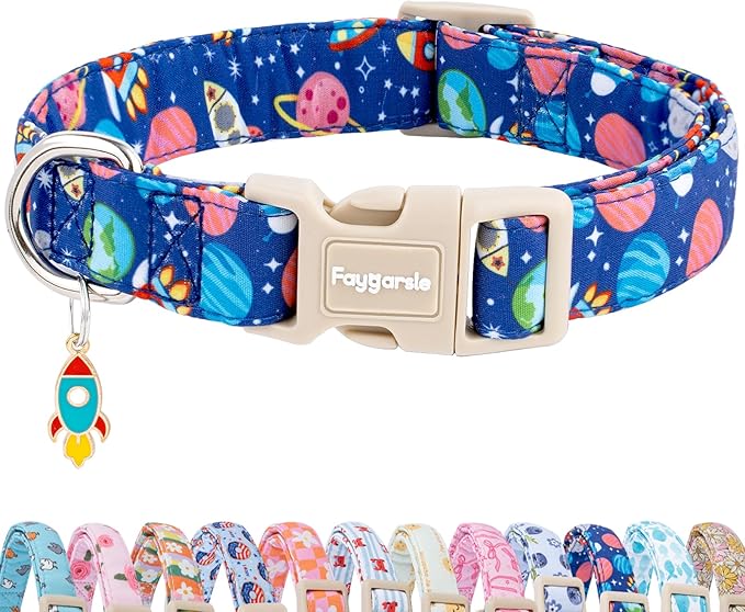 Faygarsle Blueberry Pattern Dog Collar for for Summer Small Medium Large Dogs Light Blue, M