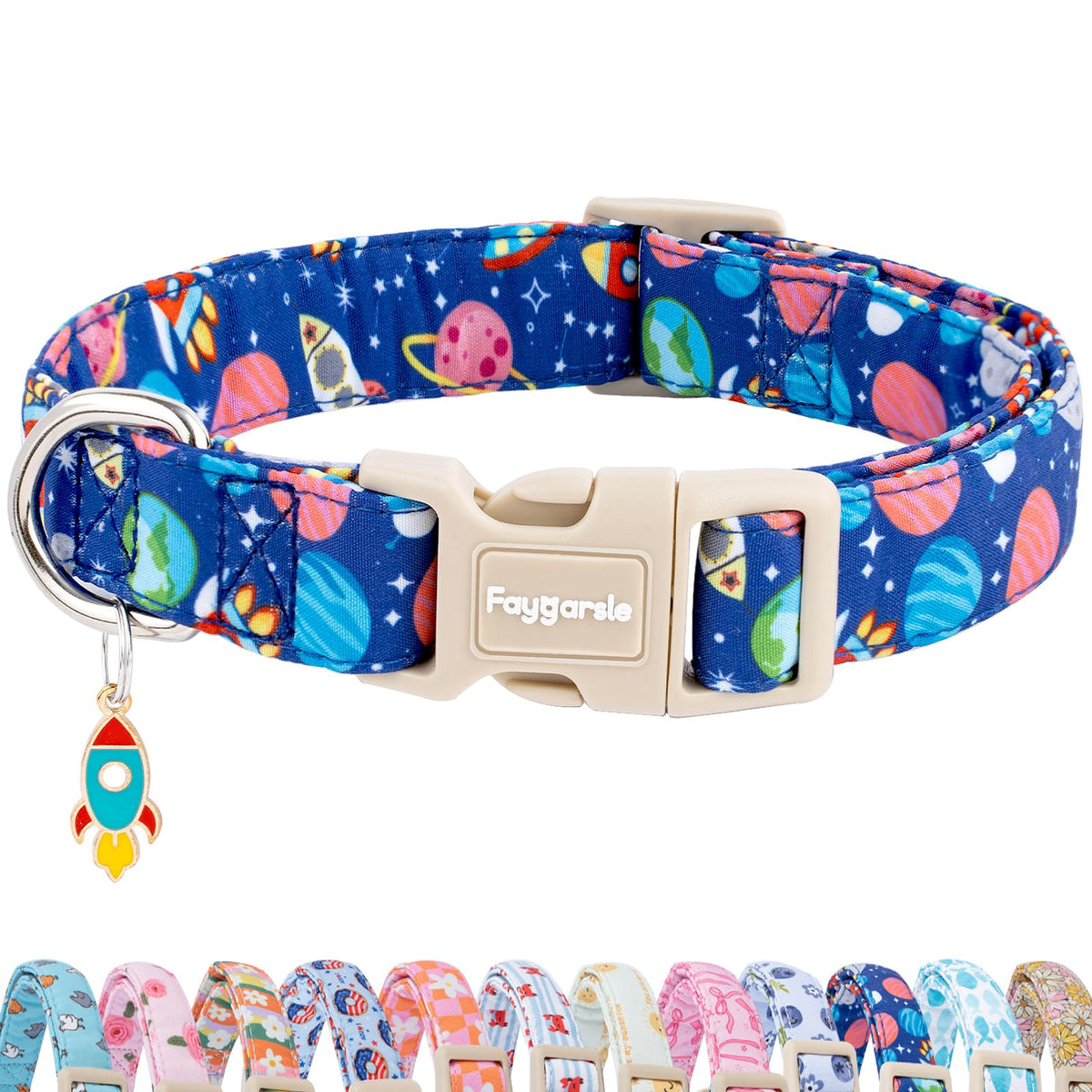 Faygarsle Fall Dog Collar Orange and Pink Pumpkin Pattern for Autumn S