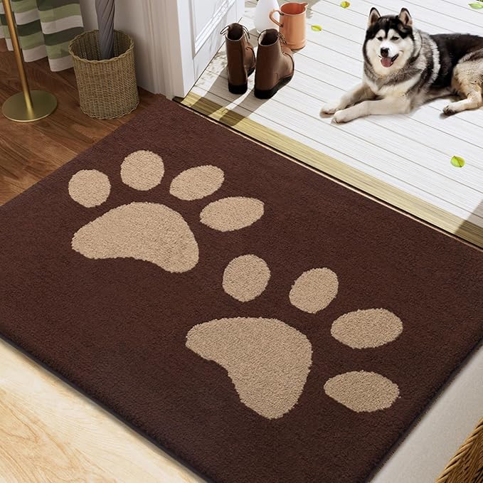 Buganda Dog Door Mat for Muddy Paws 47x24, Absorbent Doormat for Inside — 40.0"l X 32.0"w X 0.6"th