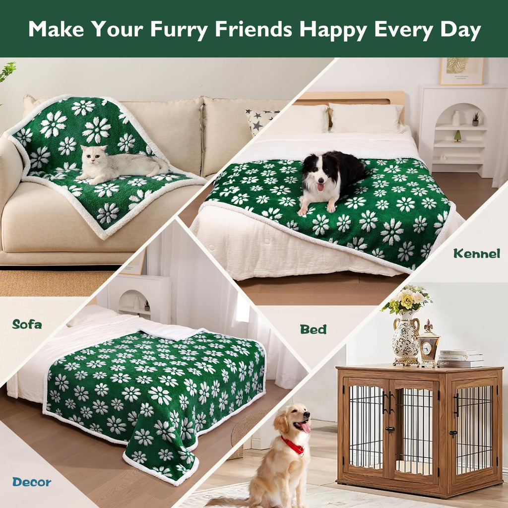 Yaning Cute Waterproof Blanket for Dog Puppy Cat, 30"x40", Green