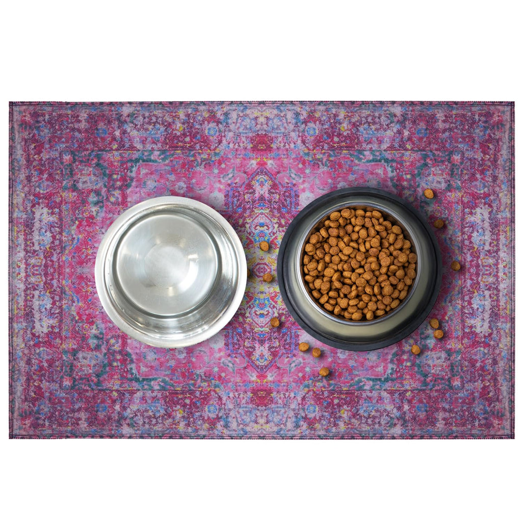 Lovewag Pet Feeding Mat for Cats & Dogs, Mystic Fuchsia, 16x24, 2 Pack