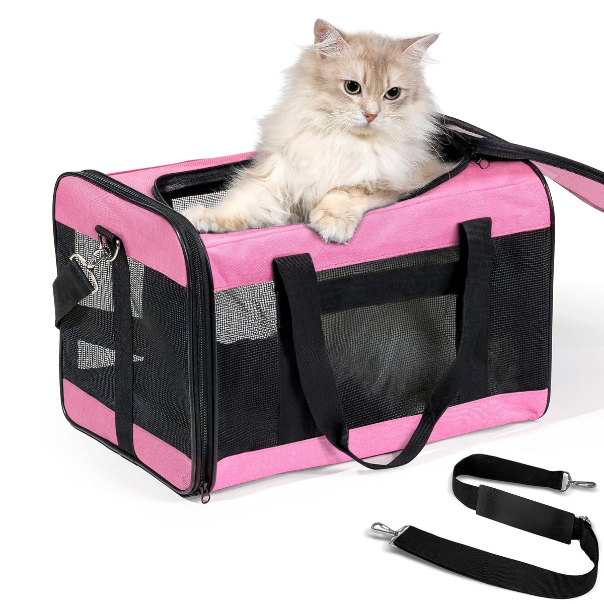Conlun Dog Carrier Soft Sided, Large Cat Carrier,Black L