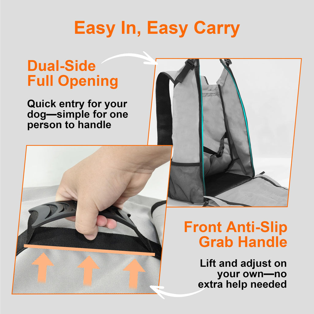 Pet Carrier Backpack for Medium to Large Dogs up to 33 lbs, Waterproof and Wear-Resistant, Equipped with Adjustable Waist and Chest Buckles, Detachable Storage Pocket with Reflective Strips, S