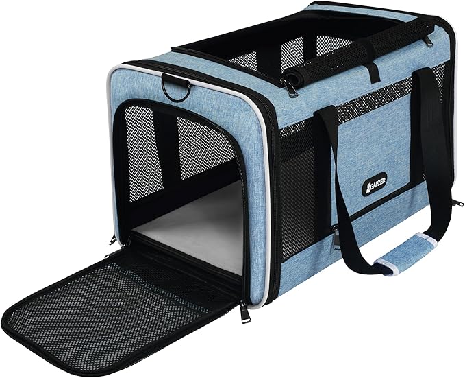 GAPZER Cat Carrier American Airline Approved 18x11x11,Top Opening Pet Cage