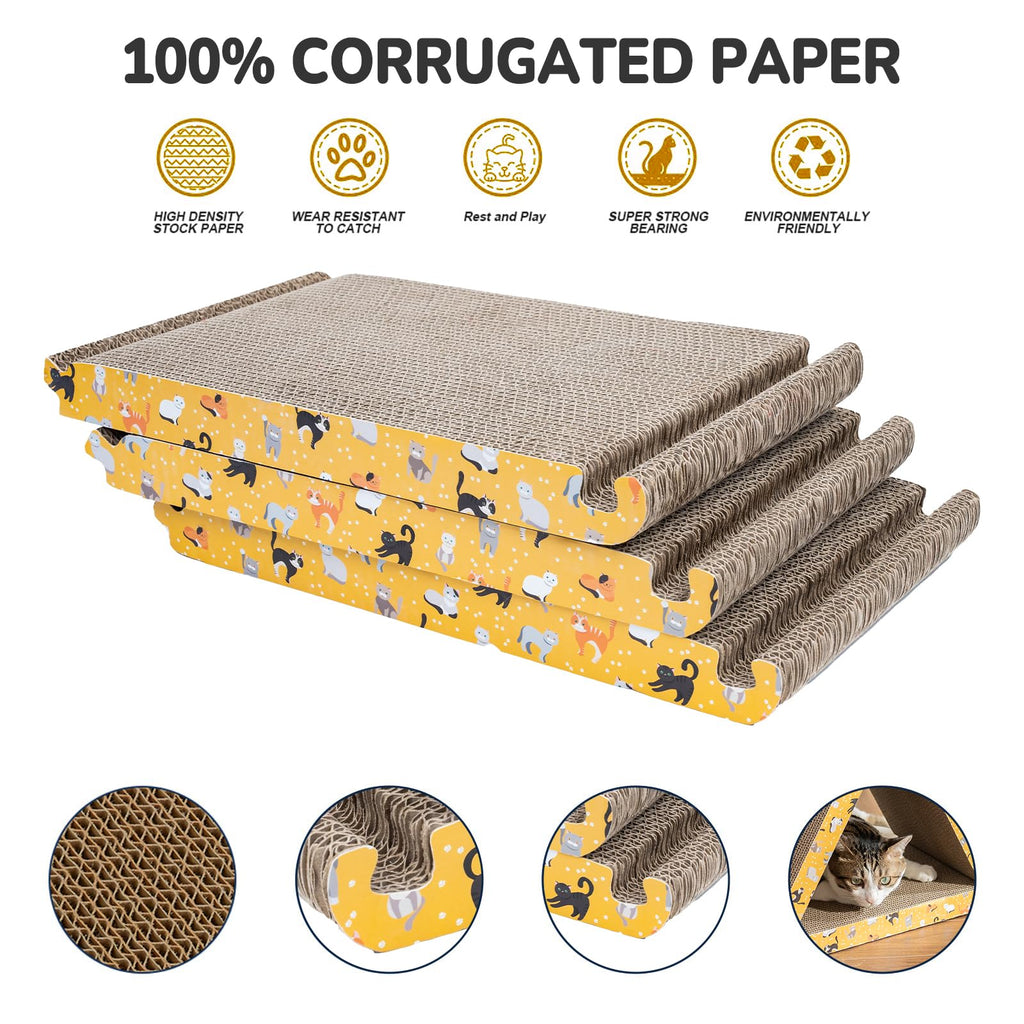 Cat Scratcher, Cat Scratching Board - Foldable Triangle 6-Sided Cardboard
