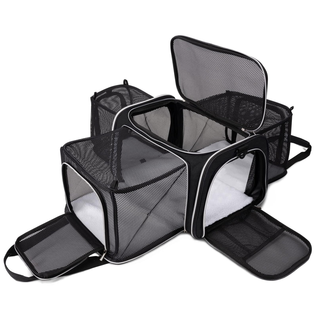 BAGLHER Pet Travel Carrier, Cat Carriers Dog Carrier for Small Medium Cats Dogs Puppies, Airline Approved Small Dog Carrier Soft Sided, Collapsible Puppy Carrier. Grey