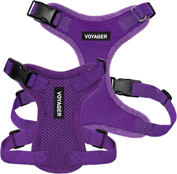 Voyager Step-in Pet Harness - All Weather Mesh, Adjustable Step in Harness for Cats and Dogs by Best Pet Supplies - Purple, M
