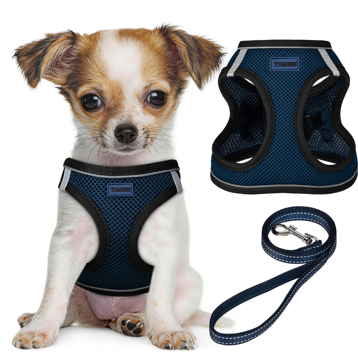 No Pull Dog Puppy Harness and Leash Set Reflective Mesh Vest Small