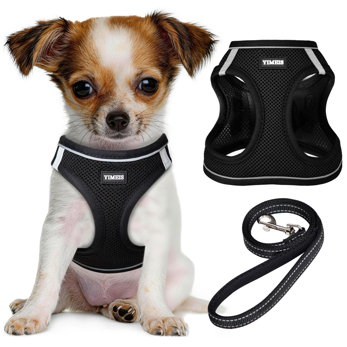 No Pull Dog Puppy Harness and Leash Set Reflective Mesh Vest Small
