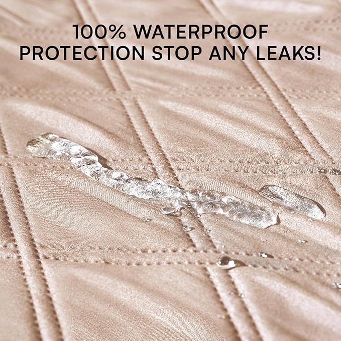 Luciphia 100% Waterproof Couch Cover Blanket for Dogs Anti-Slip Pet Couch Protector Sofa Mat Puppy Cat with Non-Slip Bottom, Beige, 68x82 Inch
