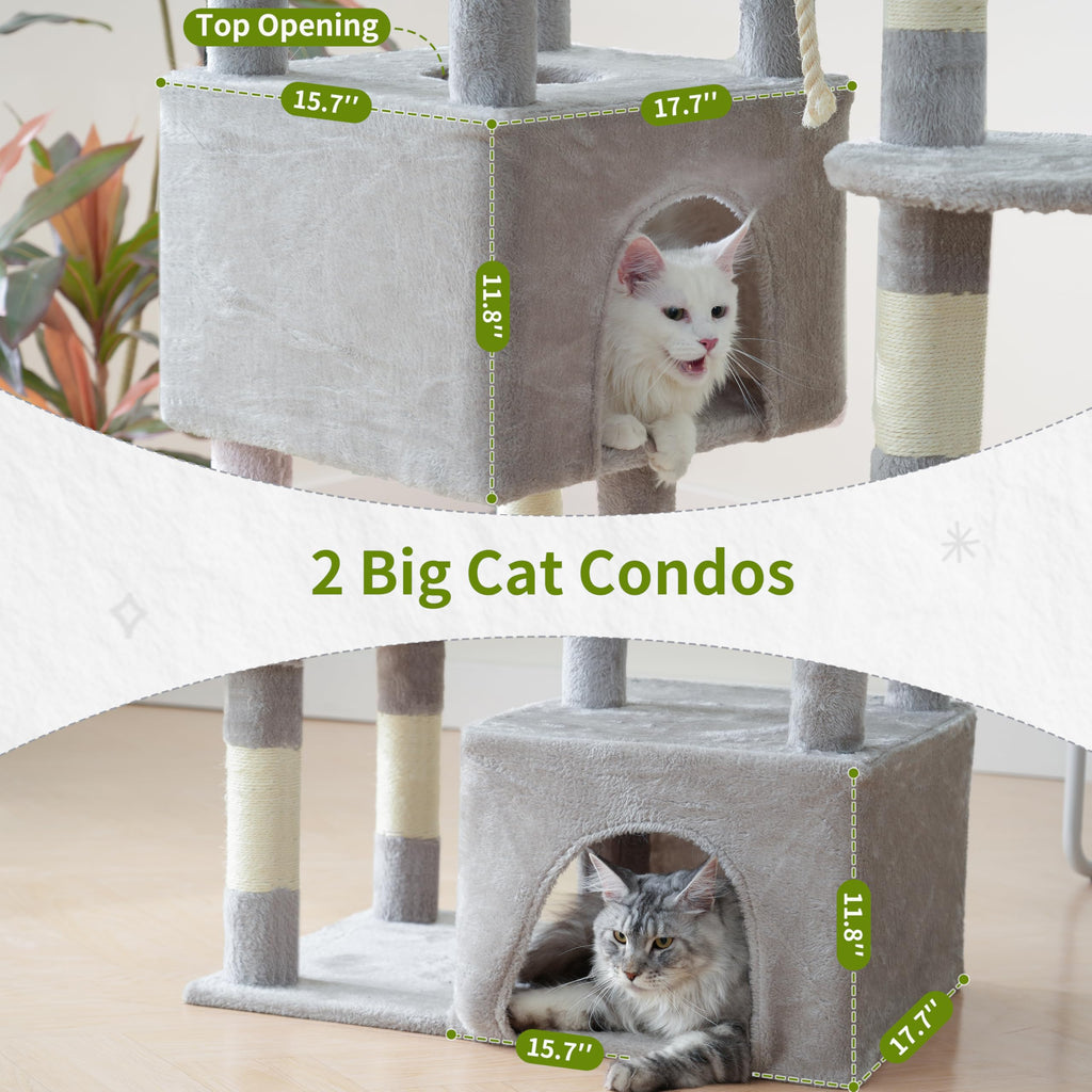 Gitelsnour Maine Coon Cat Tree, Heavy Duty Cat Tower for 20 lbs+, GCT033W