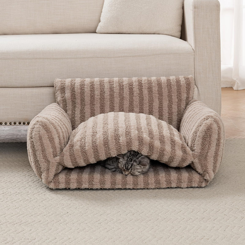 Hollypet Cat Bed Small Dog Orthopedic Couch Beds for Pets up to 20 lbs