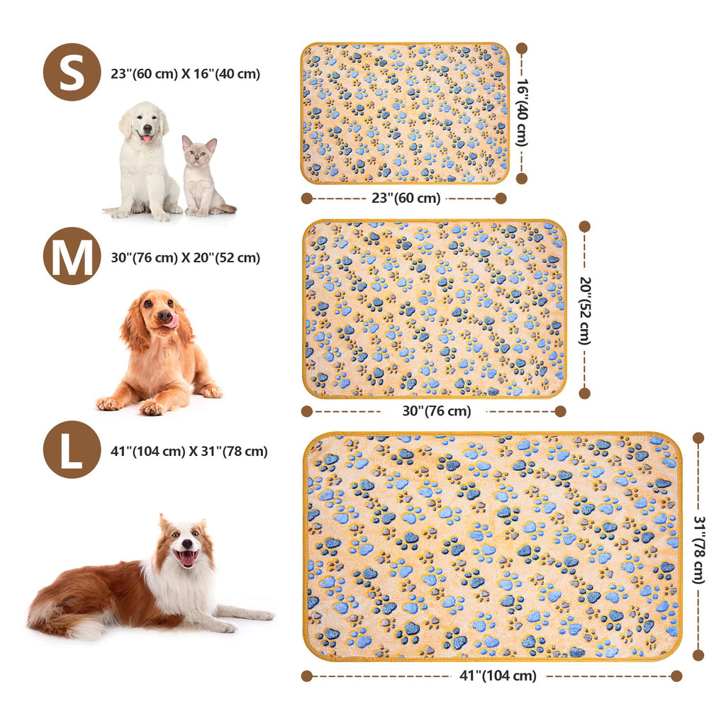 LeapSheep Pet Blankets for Dogs Cats - 3Pack Heart Pattern Super Soft Fluffy Dog Blankets for Small Medium Large Doggy Kitten (Paws, Large)