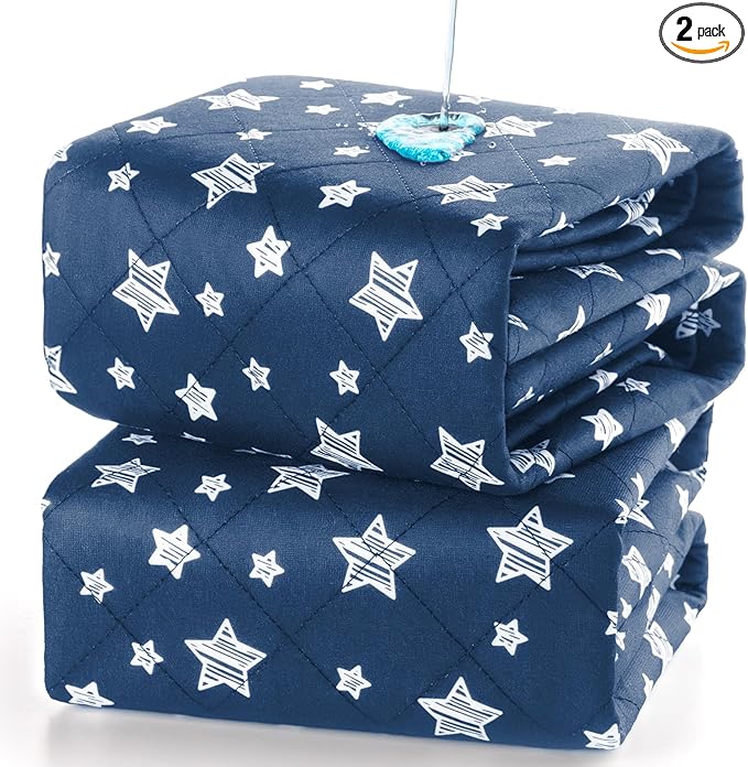 Waterproof Bed Pads Washable, Absorbent Chuck Pads for Incontinence, Washable Pee Pads for Dogs, Waterproof Mattress Protector for Seniors, Bedwetting Kids, Hospitals, Pets, 34"x36" 2 Pack
