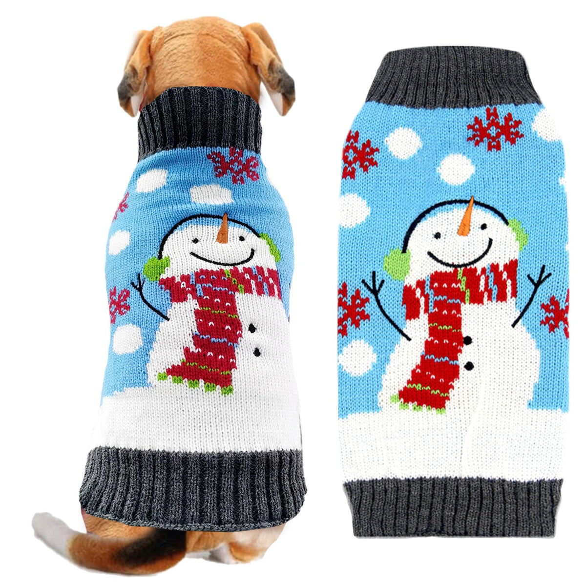 DOGGYZSTYLE Dog Christmas Sweater Xmas Pet Clothes Cute Striped Gingerbread Man Costume Holiday Puppy Cat Jumpers Outfits New Year Gifts for Small Medium Large Dogs(Red Gingerbread Man,XXS)