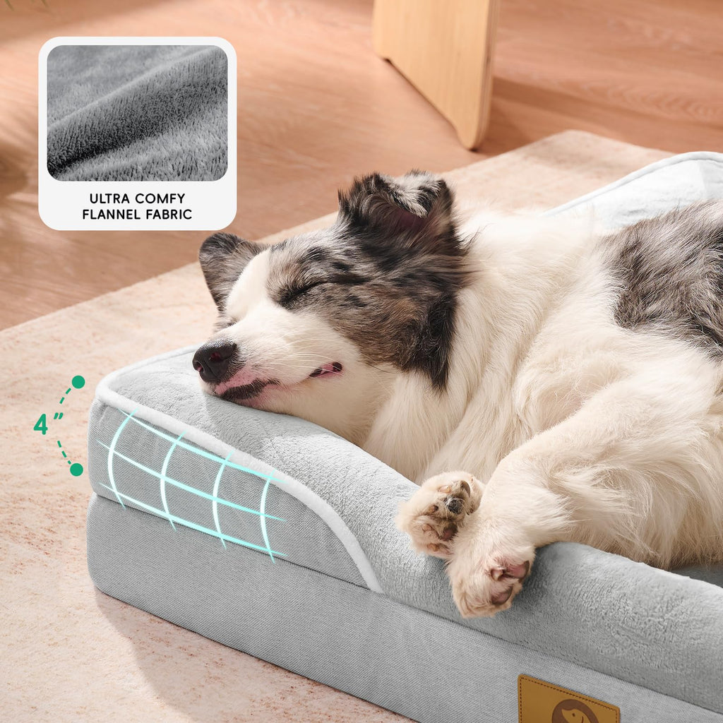 Homemate Dog Bed Large Sized Dog: 42"x30" Orthopedic Pet Bed with Toy