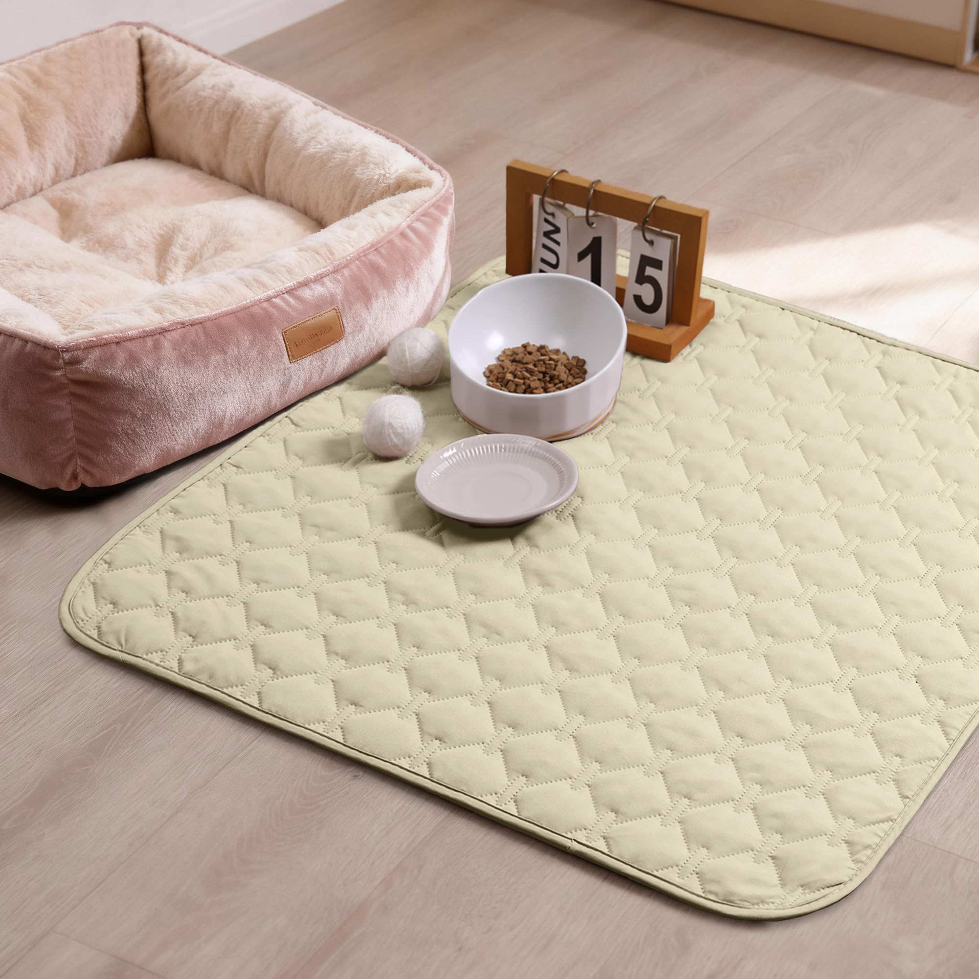 gogobunny 100% Double-Sided Waterproof Dog Bed Cover Pet Blanket Sofa Couch Furniture Protector for Puppy Large Dog Cat, Reversible (30x30 Inch (Pack of 1), Dark Cream/Light Cream)