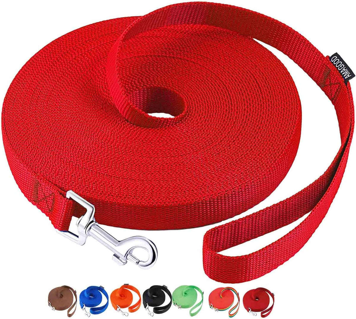 AmaGood Dog Leashes for Small Medium Large Dogs,15 ft 20 ft 30 ft 50 ft Long Dog Leashes for Dog Training,Tie Out,Play,Safety,Camping (20 feet, Black)