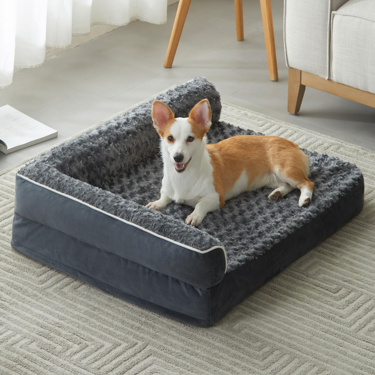 BFPETHOME Orthopedic Washable Dog Bed, Sleeping Couch for Large Senior Dogs