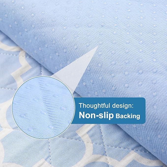 OUTCREATOR® Washable Bed Pads 34" x 76" (Pack of 2), Incontinence Mattress Protector, Anti-Slip Waterproof Underpads for Adults Kids Elderly Pets, Absorbency & Reusable Bedwetting Pads (Blue)