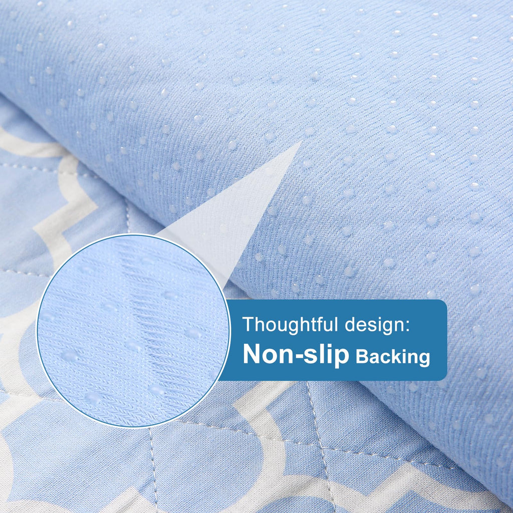 OUTCREATOR® Washable Bed Pads 34" x 76" (Pack of 2), Incontinence Mattress Protector, Anti-Slip Waterproof Underpads for Adults Kids Elderly Pets, Absorbency & Reusable Bedwetting Pads (Blue)