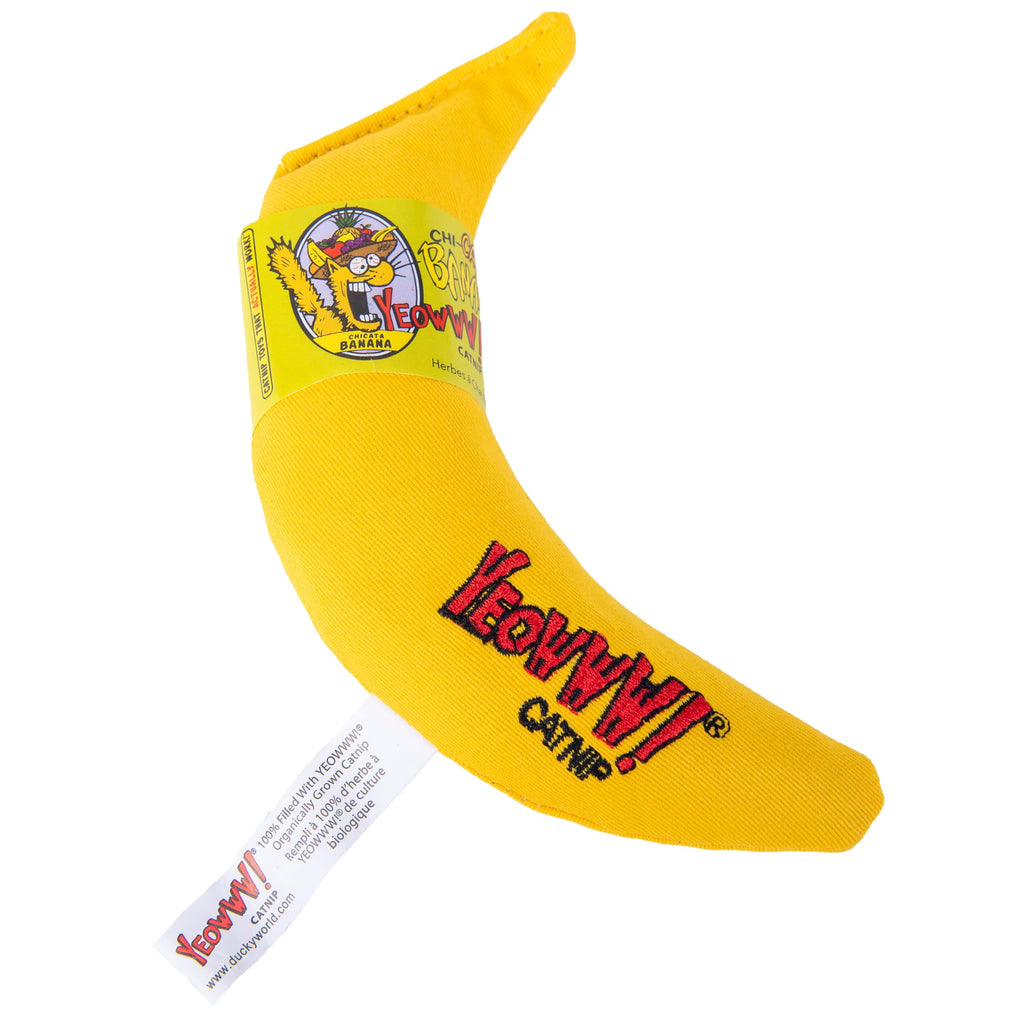 Yeowww! Catnip Chi-CAT-a Banana Toy for Cats - 7 Inches - Durable Cotton Twill - Made in the USA - Stuffed with Organically Grown Catnip