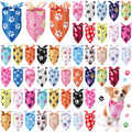 Abbylike 50 Pcs Paw Print Dog Bandanas Bulk Cute Footprint Bandanas for Dogs Triangle Kerchief Bib Scarf for Pets National Dog Day Party Costume Photo Props Accessories Pet Shops (31.5 x 21.7 x 21.7)