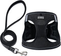 BOOMIBOO Dog Harness with Leash Set, No Pull Adjustable Reflective Step-in Puppy Pet Vest Harnesses for Small Medium Large Dogs and Cats,Black XS