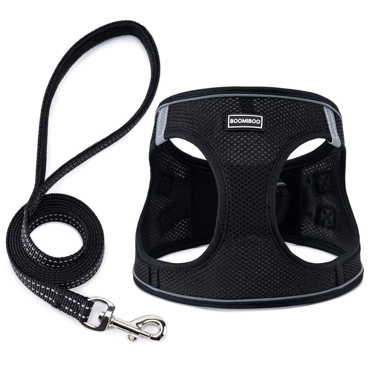 Dog Harness with Leash Set, Step-in Adjustable Puppy Pet Vest, Pink M