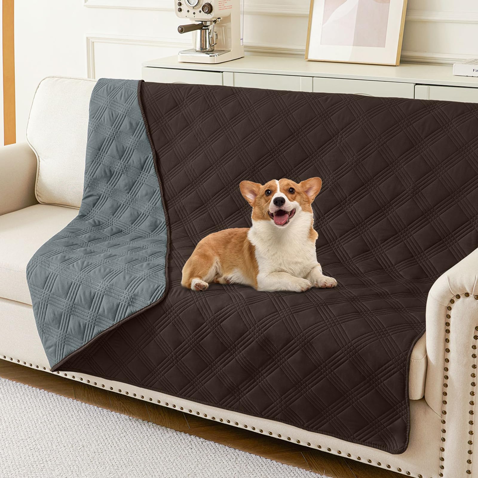 hyha Waterproof Reversible Dog Blanket, Soft Couch Cover for Dogs Washable — 30x53 Inch — 52x82 Inch