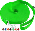 AMAGOOD Dog/Puppy Obedience Recall Training Agility Lead-15 ft 20 ft 30 ft 50 ft Long Leash-for Dog Training,Tie Out,Play,Safety,Camping (15Feet x 1Inch, Green)