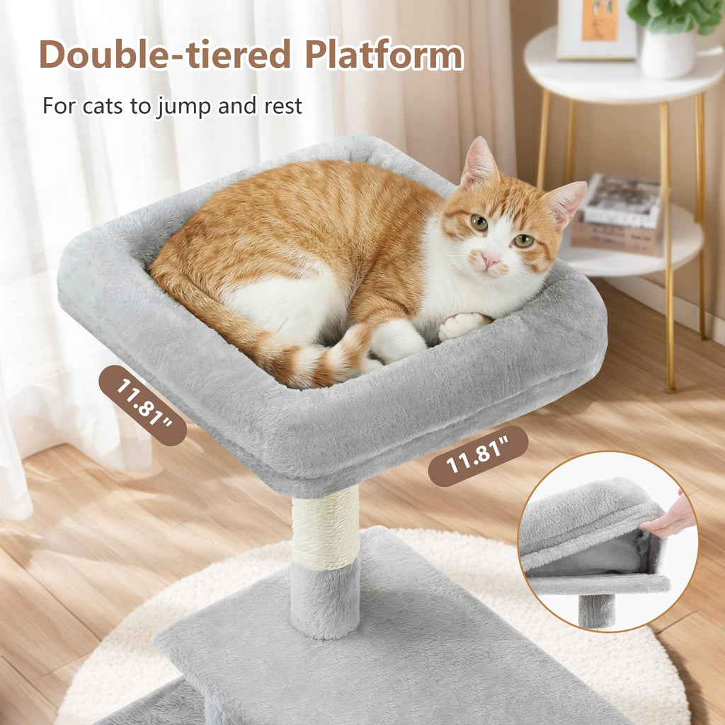 Gitelsnour Cat Tree Tower 42'' with Condo, Indoor Scratching Post GCT005SW
