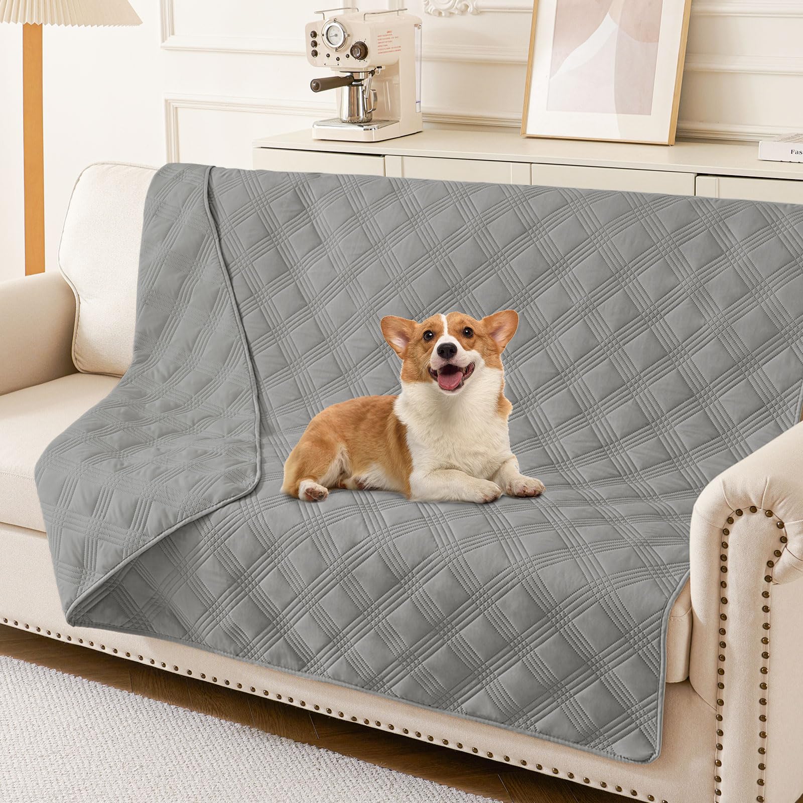 hyha Waterproof Reversible Dog Blanket, Soft Couch Cover for Dogs Washable