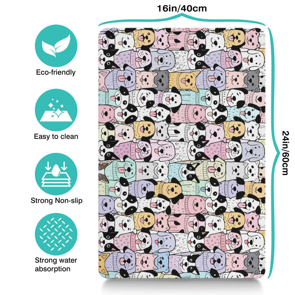 Pet Feeding Mat for Floors Waterproof Dog Mat for Food and Water Absorbent Quick Dry Non Slip mat for Cat Bowls
