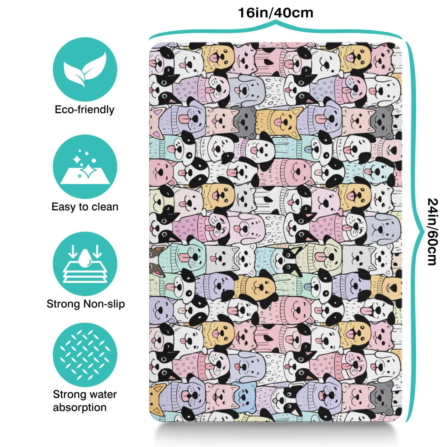 Pet Feeding Mat for Floors Waterproof Dog Mat for Food and Water Absorbent Quick Dry Non Slip mat for Cat Bowls