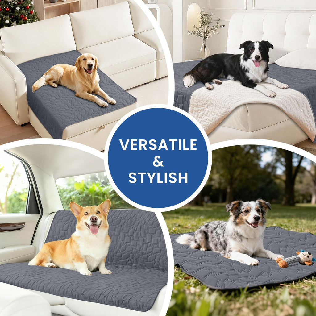 CYCMACO Waterproof Dog Bed Cover, Non-Slip Dog Blanket for Couch, Couch Covers for Dogs Washable, Pet Blanket for Furniture, Pet Bed Mat for Sofa, Car, Pet Supplies (40x50 Inch, Dark Grey)