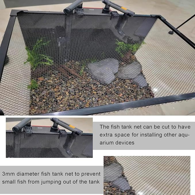 Magnetic Aquarium Cover lid Fish Tank lid Anti-Jumping net Cover mesh lid Aquarium Hood