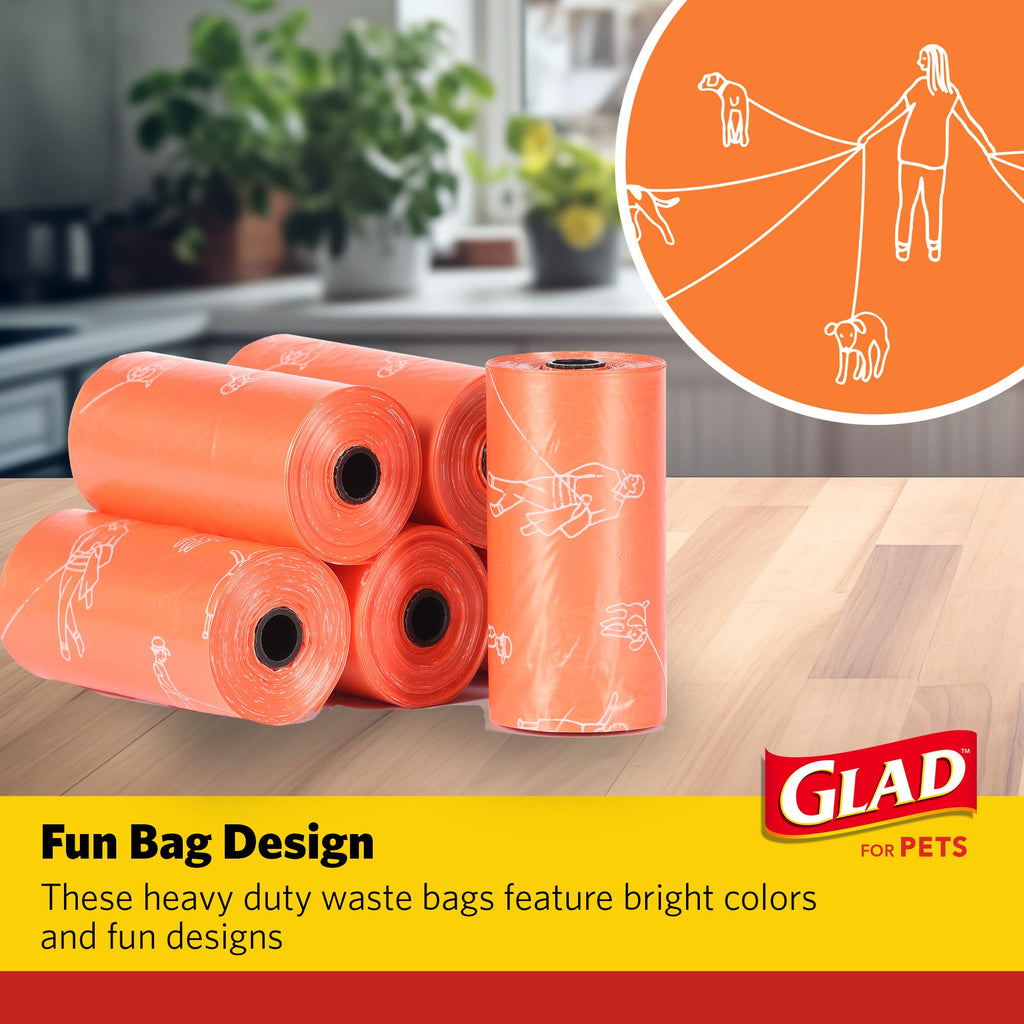 Glad for Pets Scented Dog Poop Bags, Tropical Breeze Scent, 90 Count