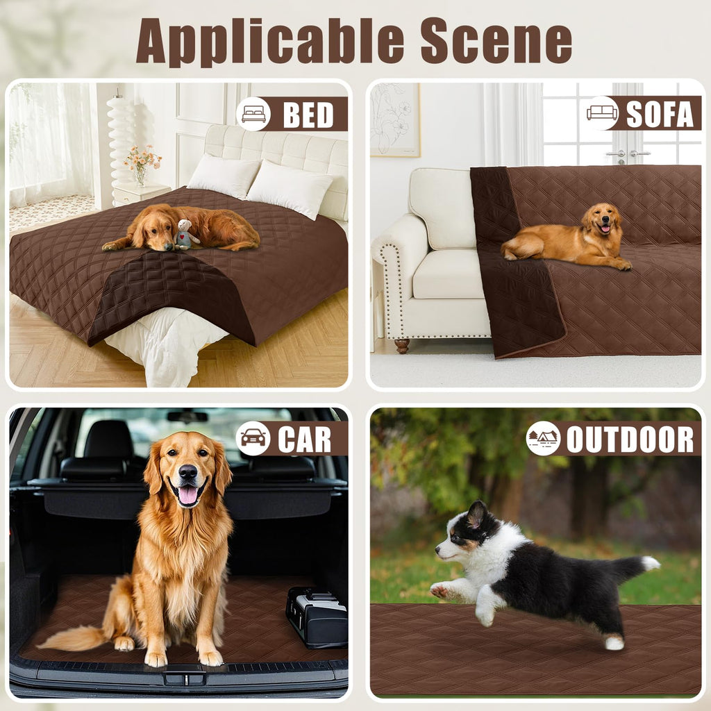 Smiry Waterproof Dog Bed Cover, Reversible Pet Blanket for Sofa Couch