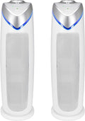 GermGuardian Air Purifier with HEPA 13 Filter, Removes 99.97% of Pollutants, Covers 743 Sq. Foot Room in 1 Hour, UV-C Light Helps Reduce Germs, 22 Inch, 2-Pack, White, AC4825W2PK