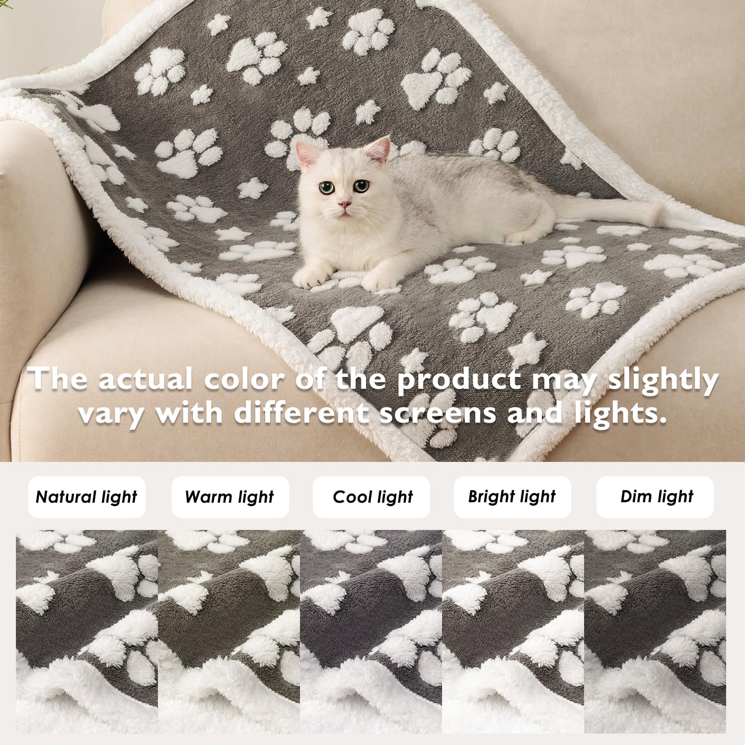 Yaning Cute Waterproof Blanket for Dog Puppy Cat, 30"x40", Grey
