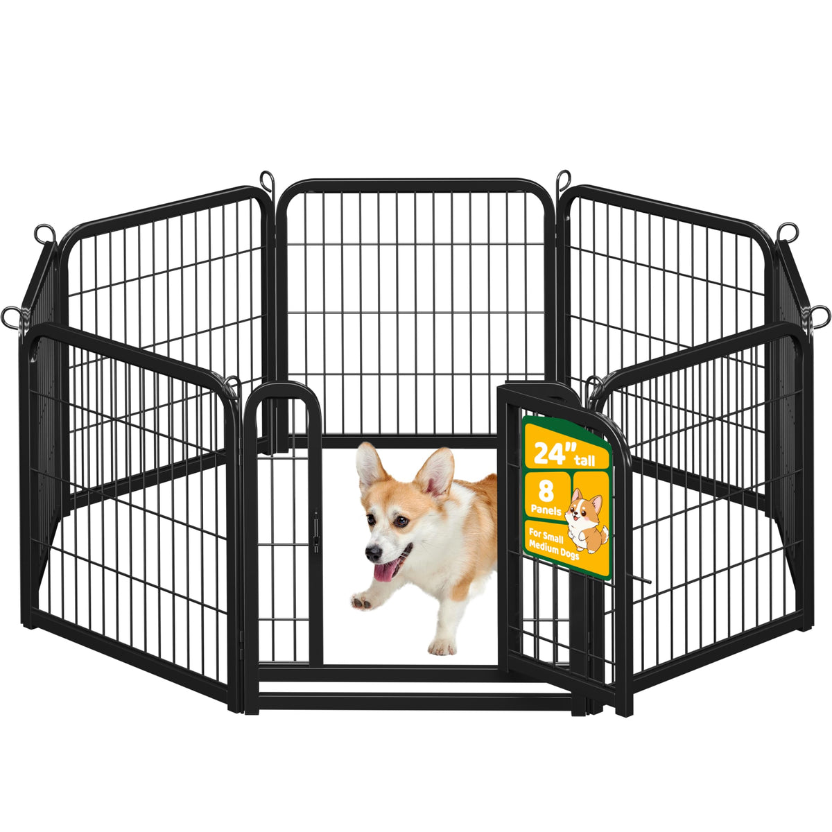 Yaheetech Dog Playpen 32in 6 Panels Pet Fence for Indoor Yard RV Camping