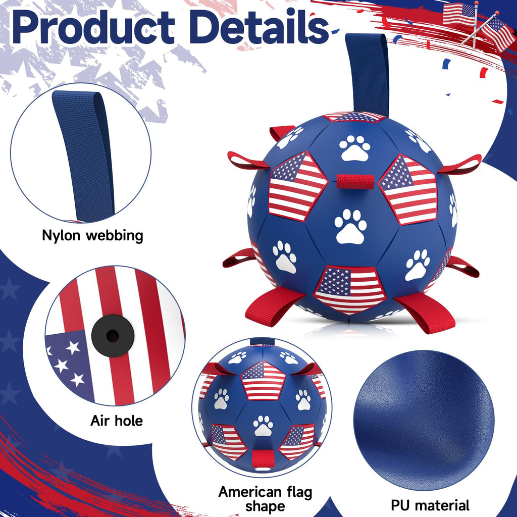 QDAN Dog Balls with Straps, Large Herding Balls for >90lbs Dogs, Soccer Toy