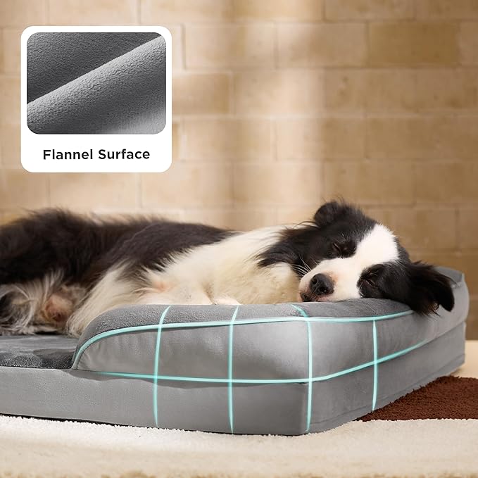 Bedsure XL Orthopedic Dog Bed for Extra Large Dogs - Washable XLarge Dog Cat Bed Waterproof, Comfort Dogs Couch Sofa with Washable Removable Cover, Pet Bed with Nonskid Bottom, Ivory, 42"