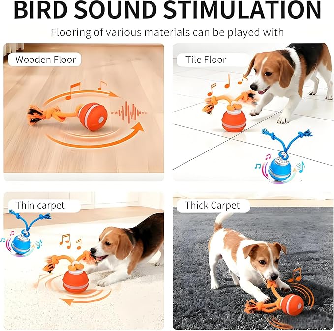 Interactive Dog Ball Toy for Small Dogs, Motion Activated Rolling Ball