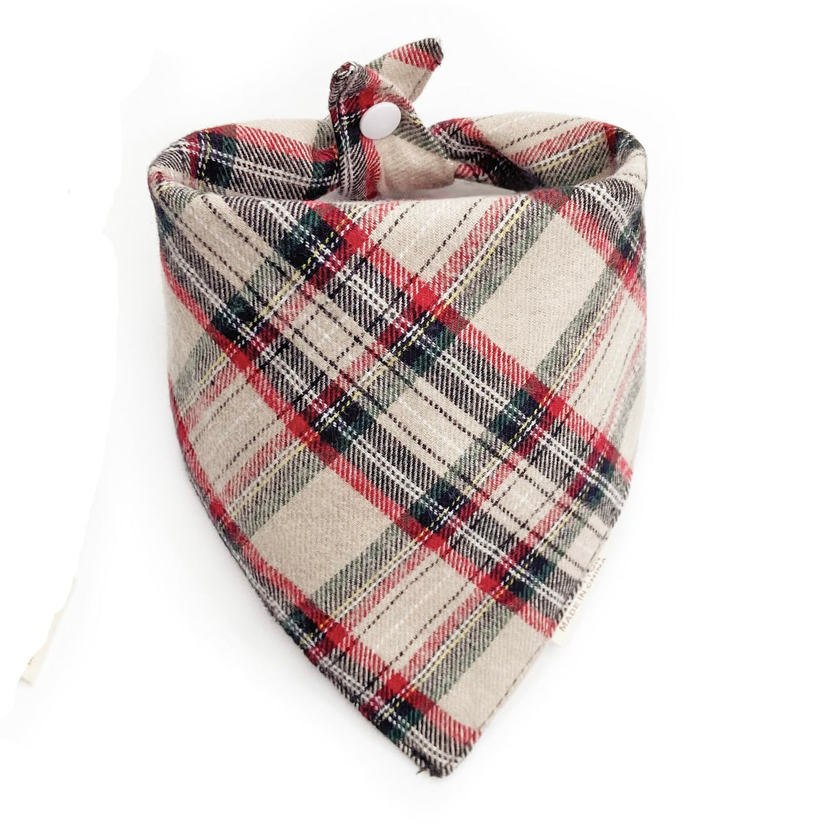 Dog Bandana(Neon Tangerine Buffalo Plaid L)
